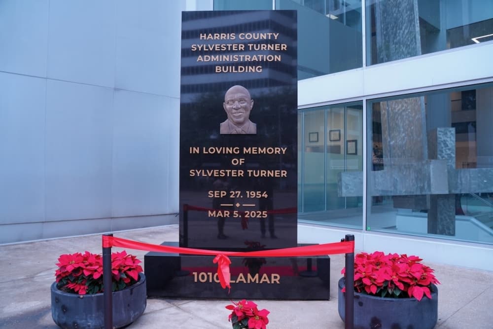 A statue honoring former Houston Mayor Sylvester Turner