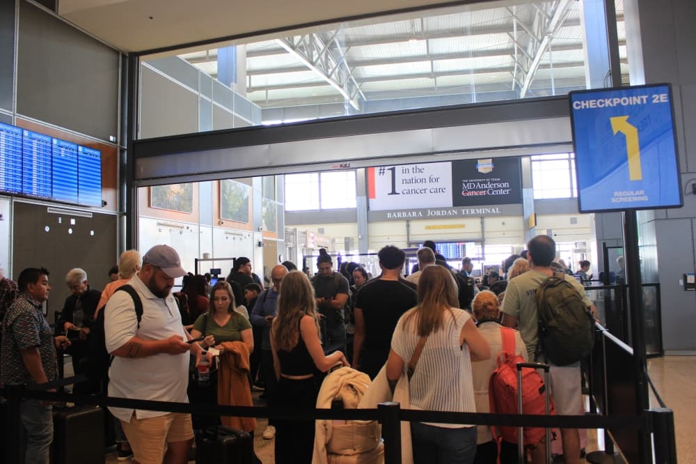 passenger line at airport