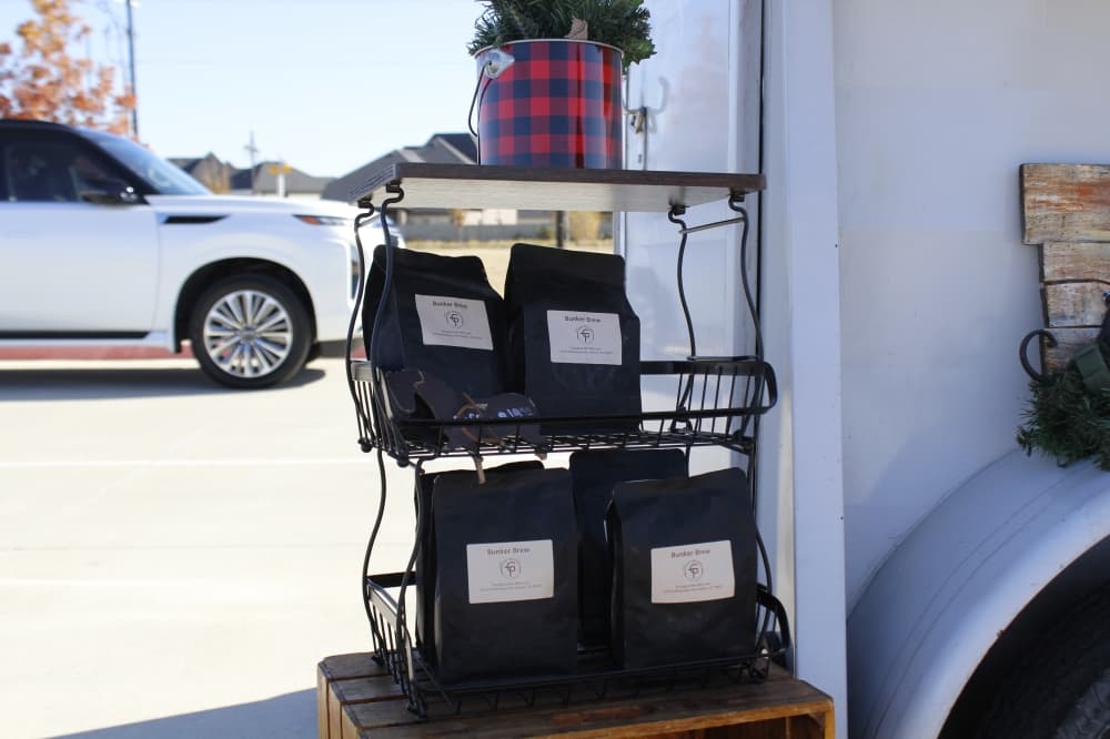 Coffee products outside the trailer
