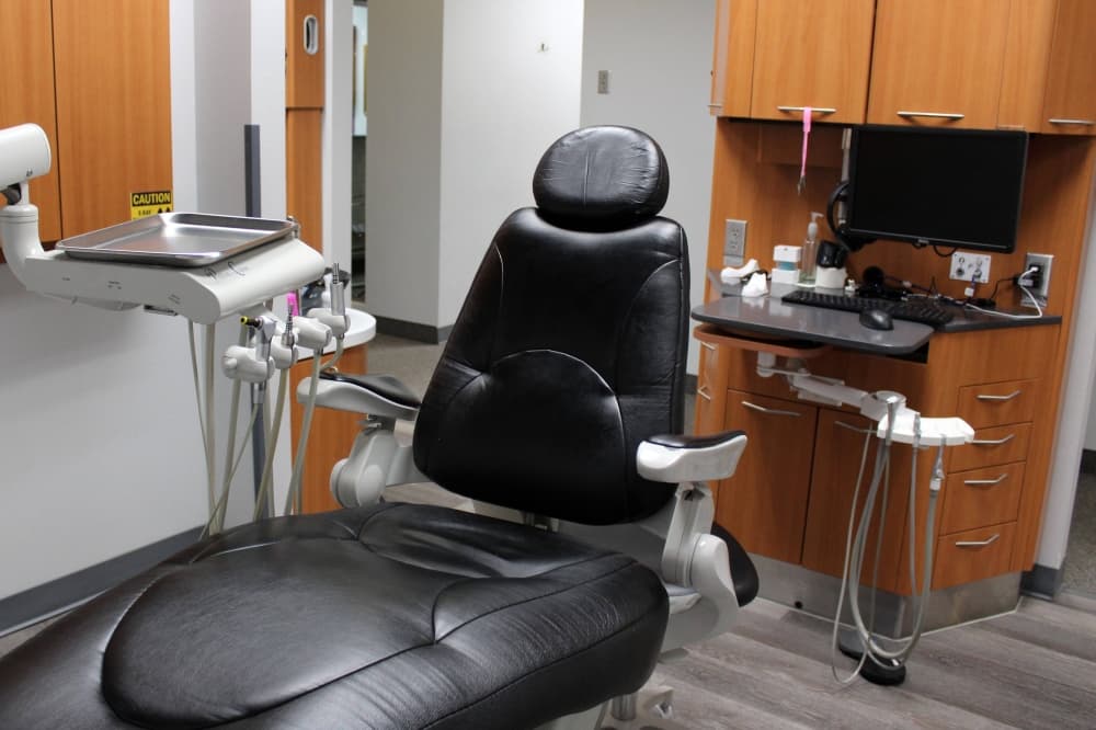 Dental chair in an office. 