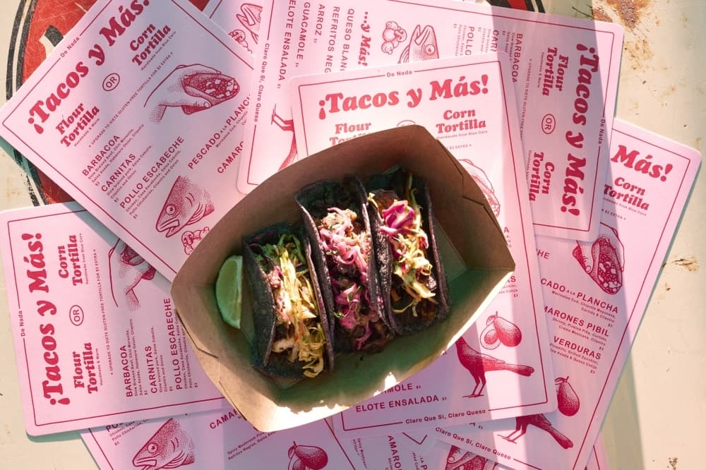 An image of the tacos on the menu. 