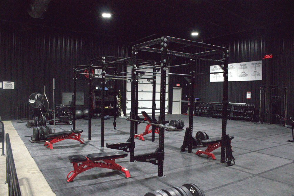 The gym has around 4,000 square feet of workout space, with dumbbells from five to 100 pounds, and kettlebells from five to 70 pounds. (Cole Gee/Community Impact)