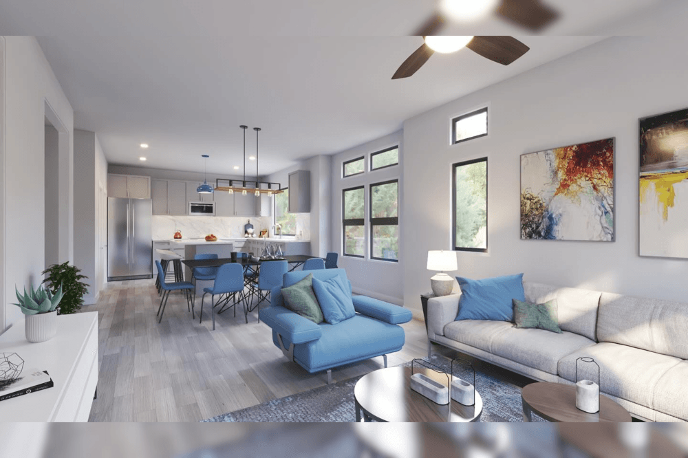 Living room in townhome in Round Rock