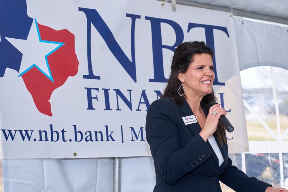 Janice Spooner speaking at groundbreaking event