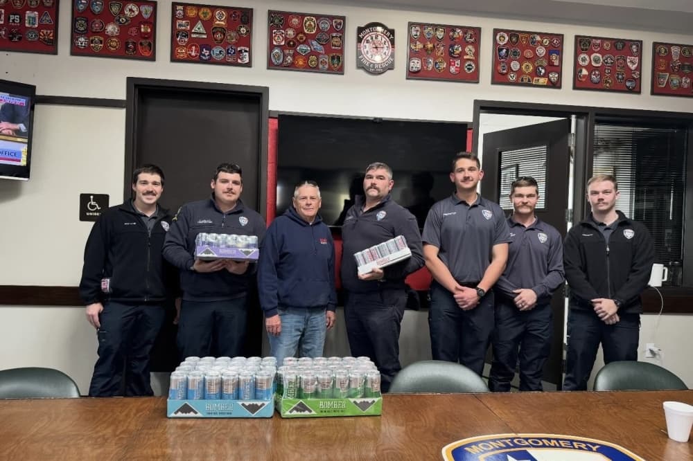 Bomber Energy supports its Fire Department with free cases of energy drinks. (Courtesy  Bomber Energy)