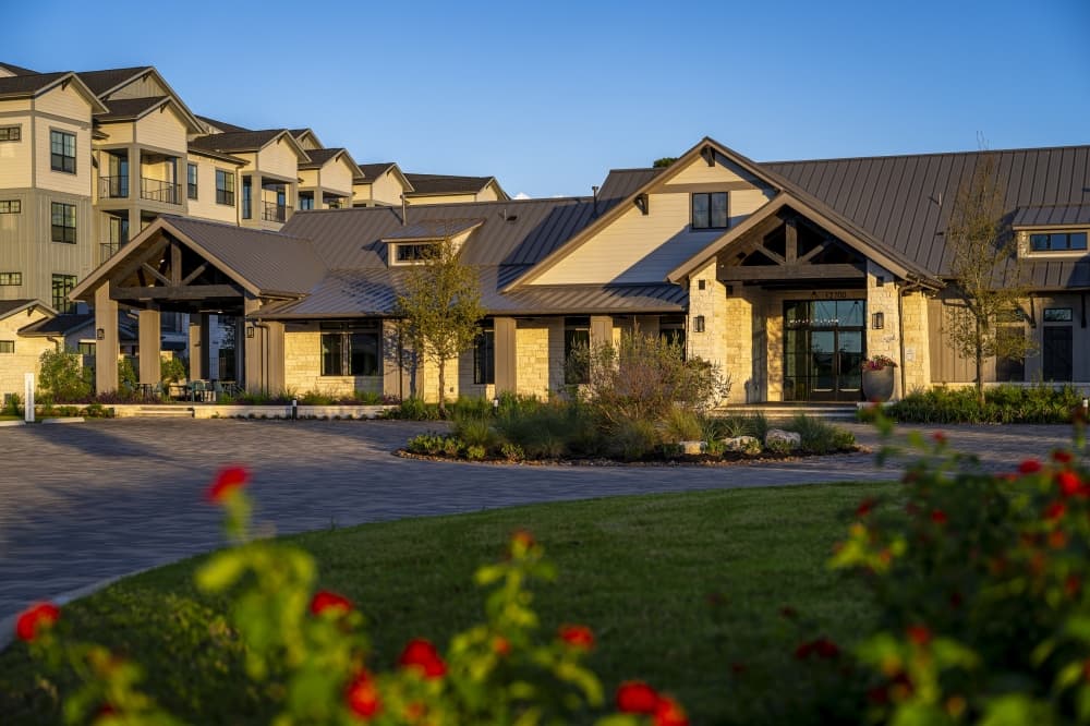 Luxury gated apartments at Asher Towne Lake in Cypress, Texas, located inside the Towne Lake master-planned community developed by Caldwell Companies