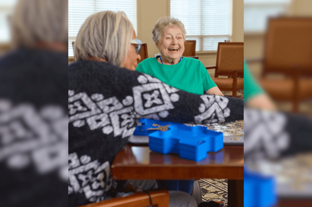 Village on the Park McKinney residents laughing