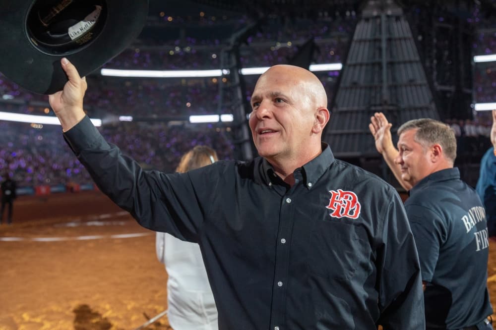 Chief Taylor at Rodeo Houston, where he rode in the grand entry as part of the First Responder Recognition Day. (Courtesy Jack "J." Taylor)