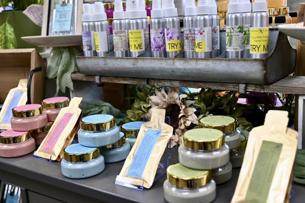Products sold at Sandra V offer healthy skin and improved look benefits. (Roo Moody/Community Impact)