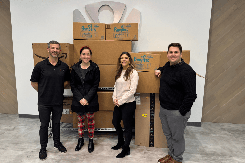 People at diaper donation drive