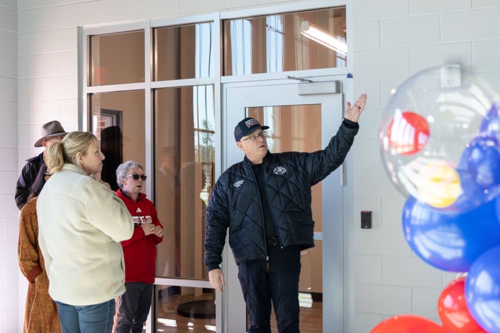 people enter a fire station