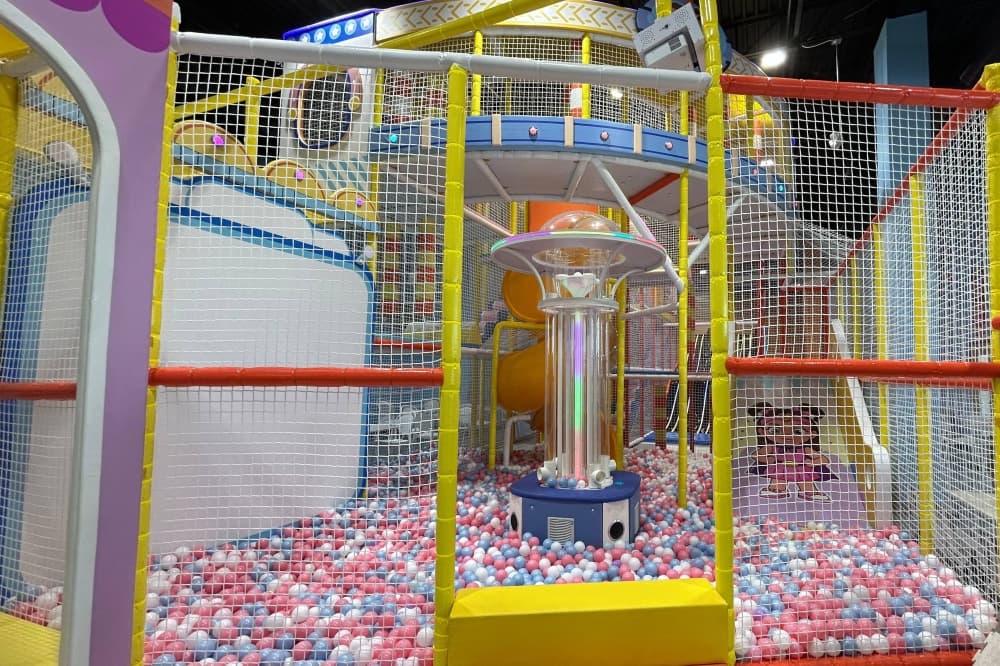 Ball pit in an indoor play structure. 