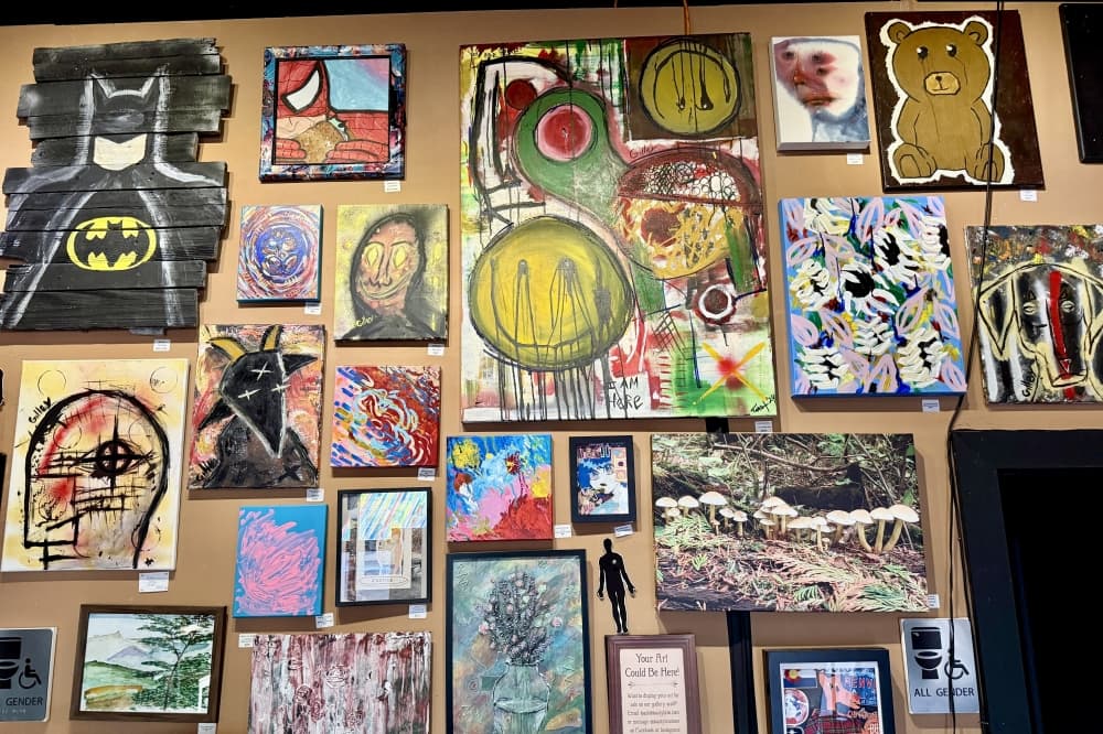 The brewery is known for its small-batch craft beers and for displaying eclectic art from local artists. (Valena Spradley/Community Impact)