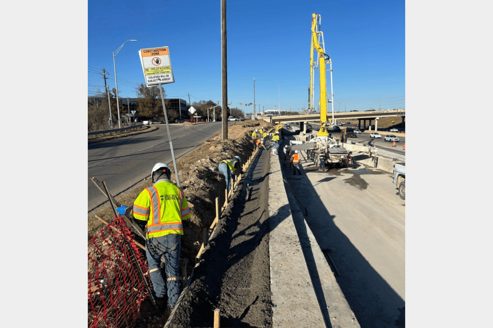 Construction employees working on site
