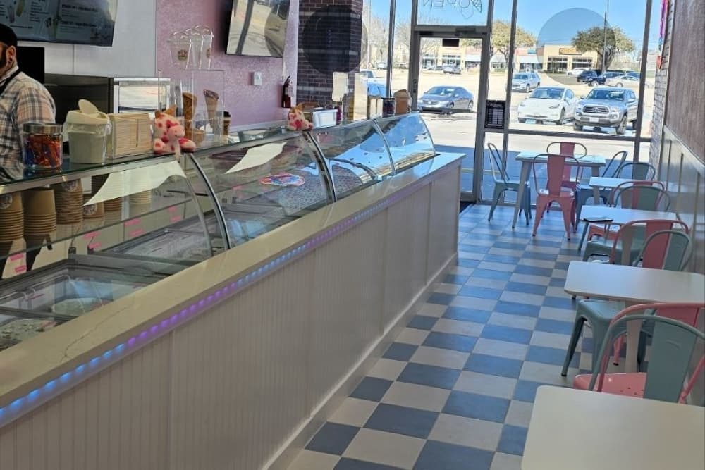 Ice cream bar at Mooo's Ice Cream