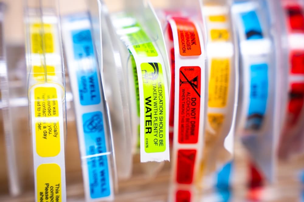 Pharmacy sticker labels