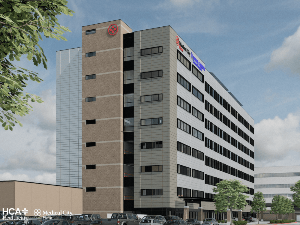 The expansion to Medical City Plano's Sarah Cannon Cancer Hospital patient tower will add 90 beds. (Rendering courtesy Medical City)