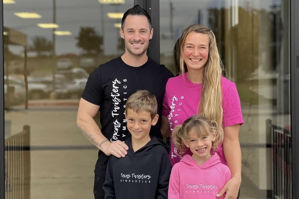 Texas Twisters Gymnastics opened in 2024, a few months before the Summer Olympic games. The couple chose their opening timeline based on the expected surge in gymnastics enrollment after the Olympics, Becky Austin said. (Courtesy Texas Twisters Gymnastics)