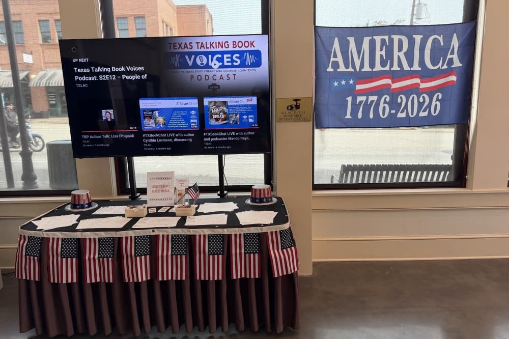 Signage for Texas America250 exhibit