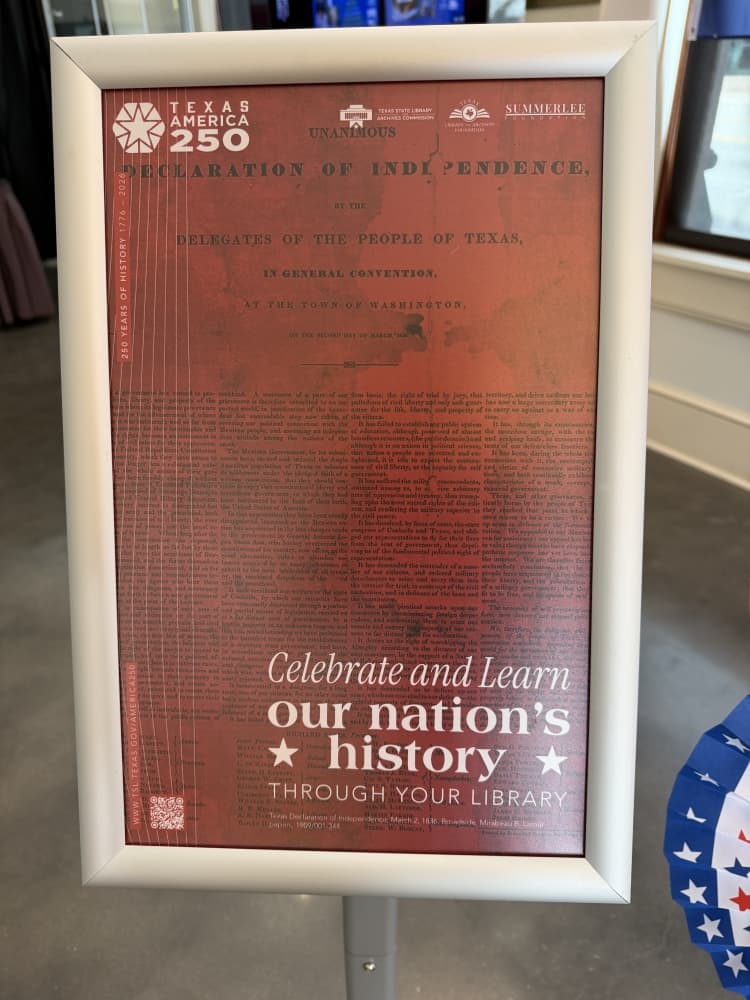 Signage for Texas America250 exhibit