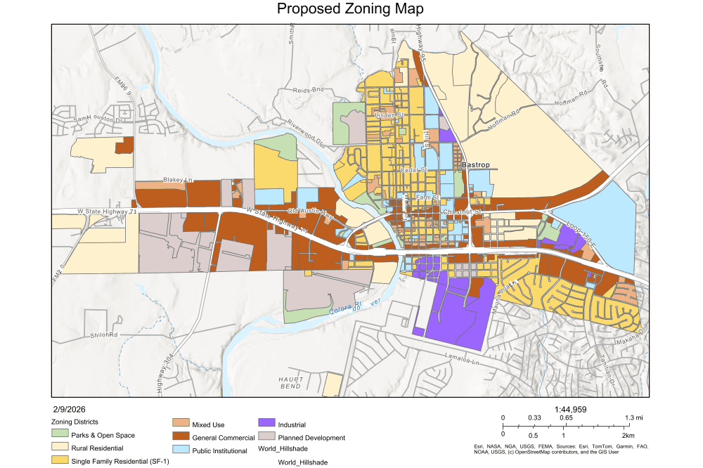 Bastrop proposed zoning map