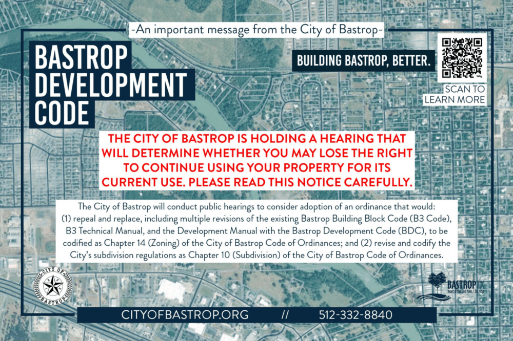Bastrop legal notice in mail