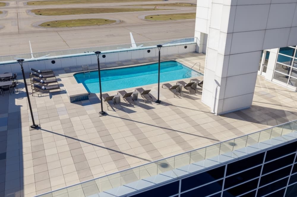 Pool on top of hotel 