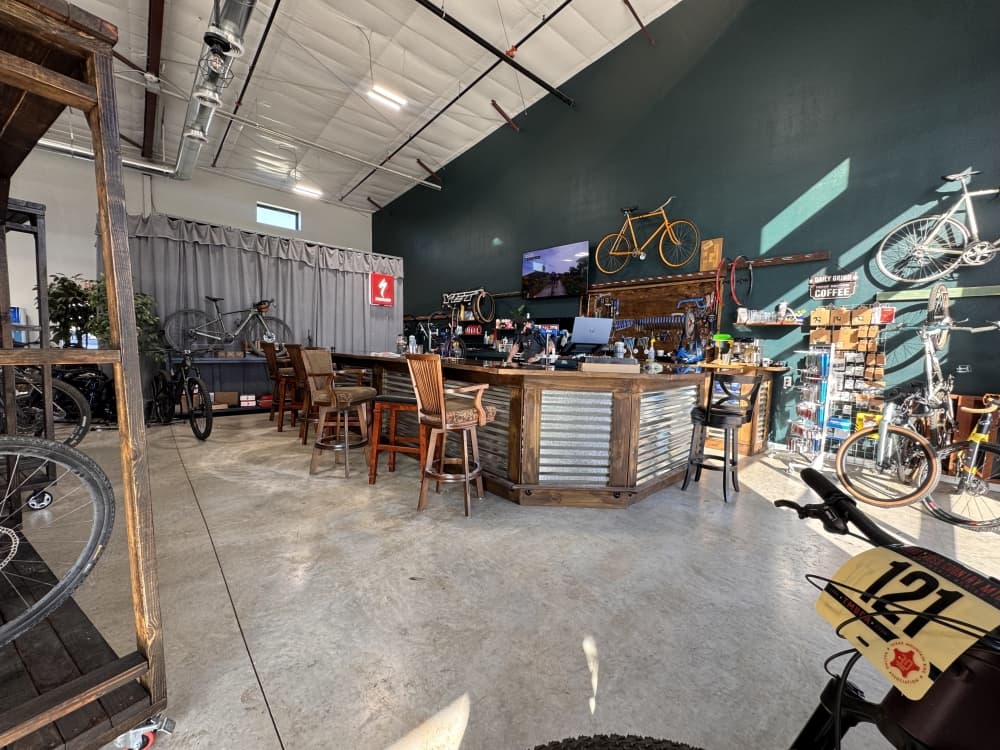 The interior of Dusty Roads Bicycles.
