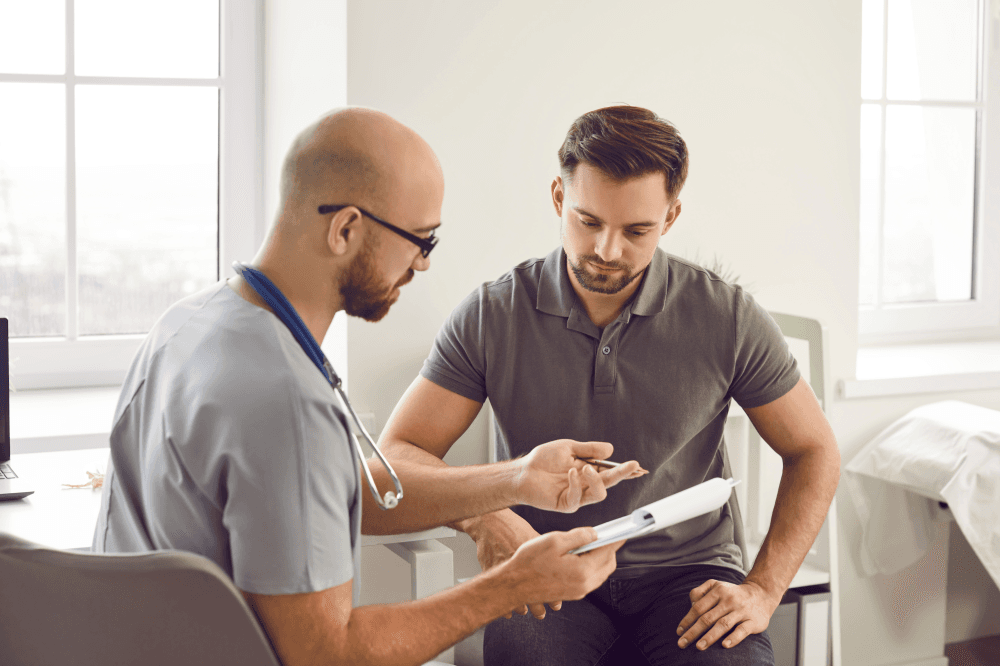 Doctor reviewing tests with patient