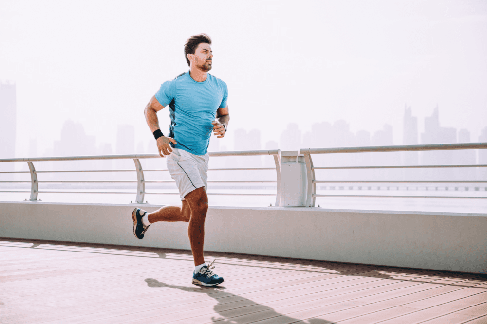 runner on bridge