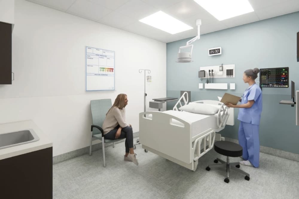 The Medical City Alliance expansion will come with room for eight emergency more room beds. (Rendering courtesy of Medical City Alliance)
