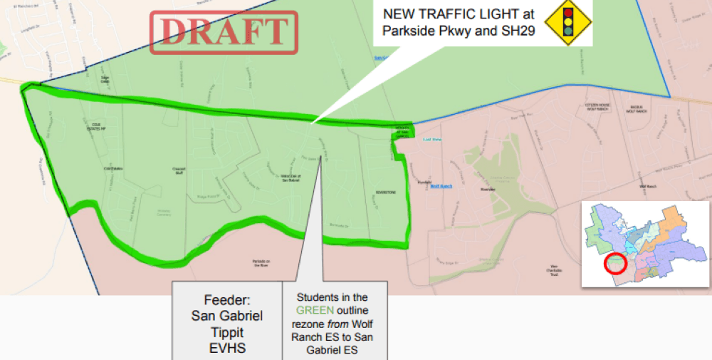 A map of the attendance zones