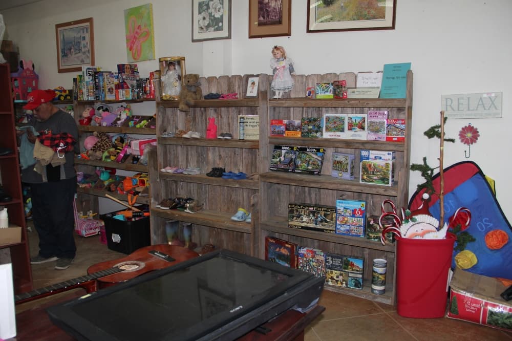 New Caney New Horizons' resale shop offers a variety of goods, including furniture, household items, kitchen appliances, books, movies, decorations, clothing and toys. (Wesley Gardner/Community Impact)