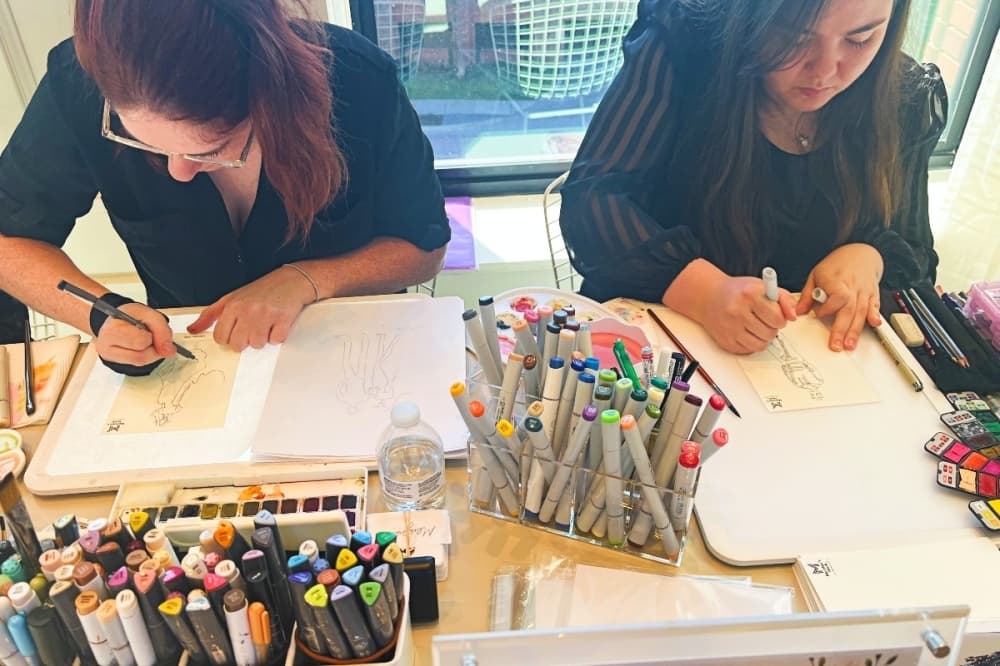 artist working