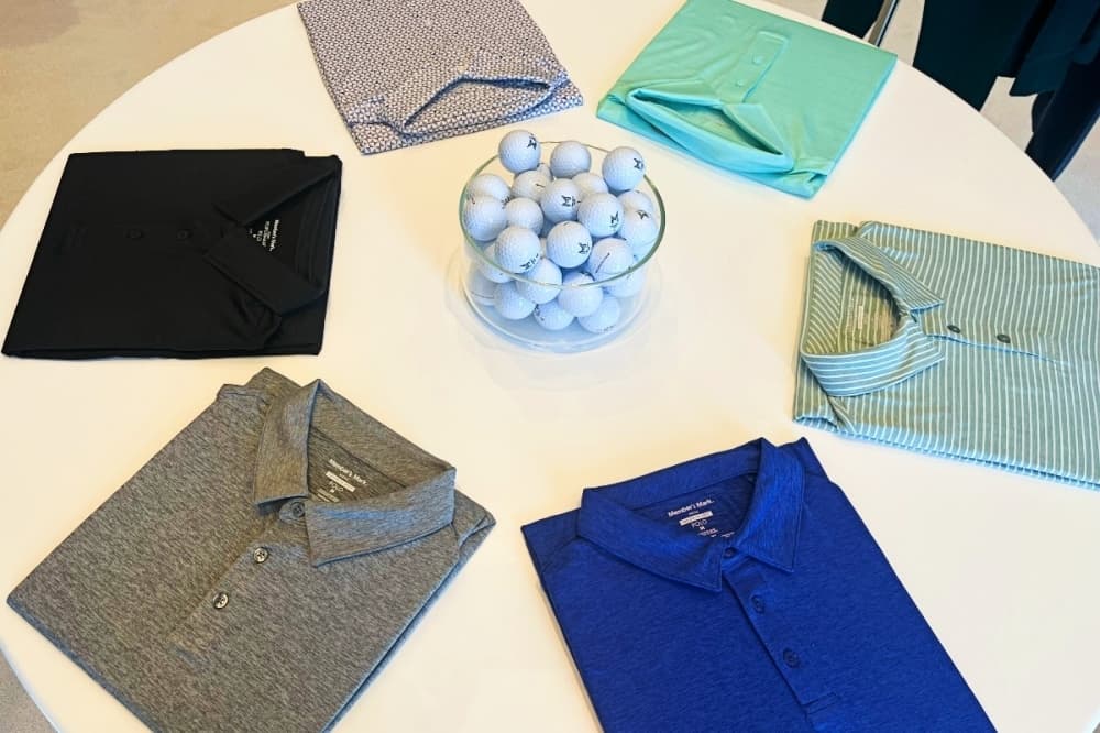 golf polos and golf balls