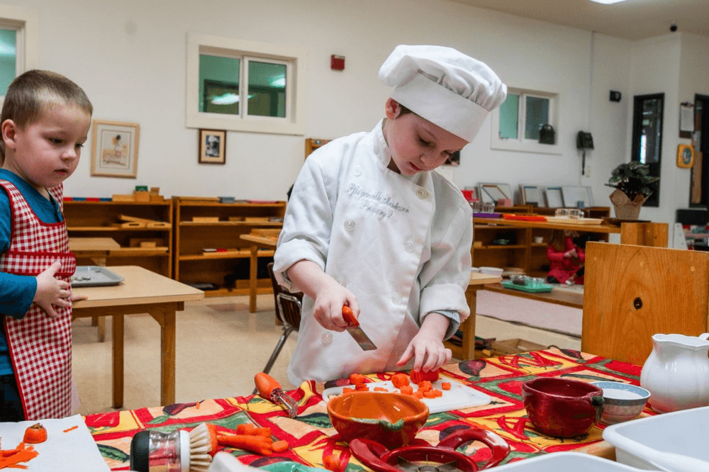 Student doing culinary arts