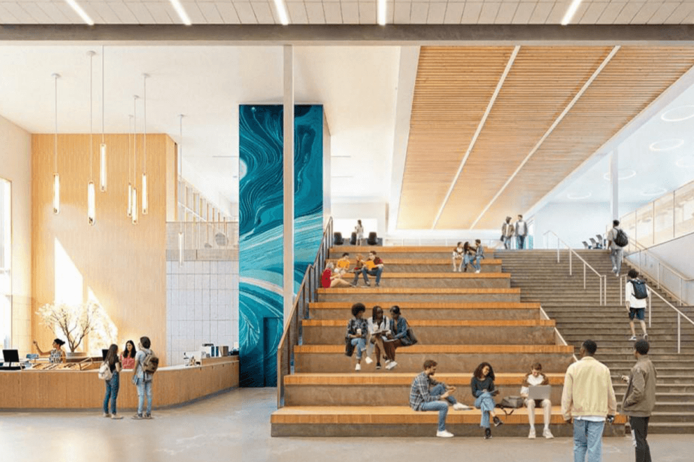 Rendering of Leander High School social staircase 