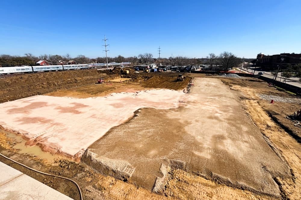 Dirt has been flattened at the Hotel Vin Reserve construction site.