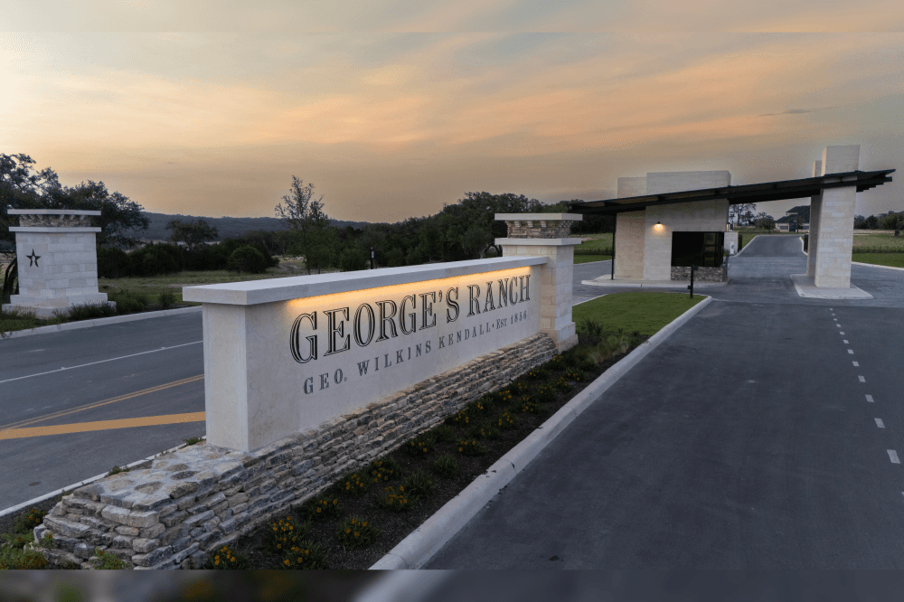 George's ranch entry with guardhouse