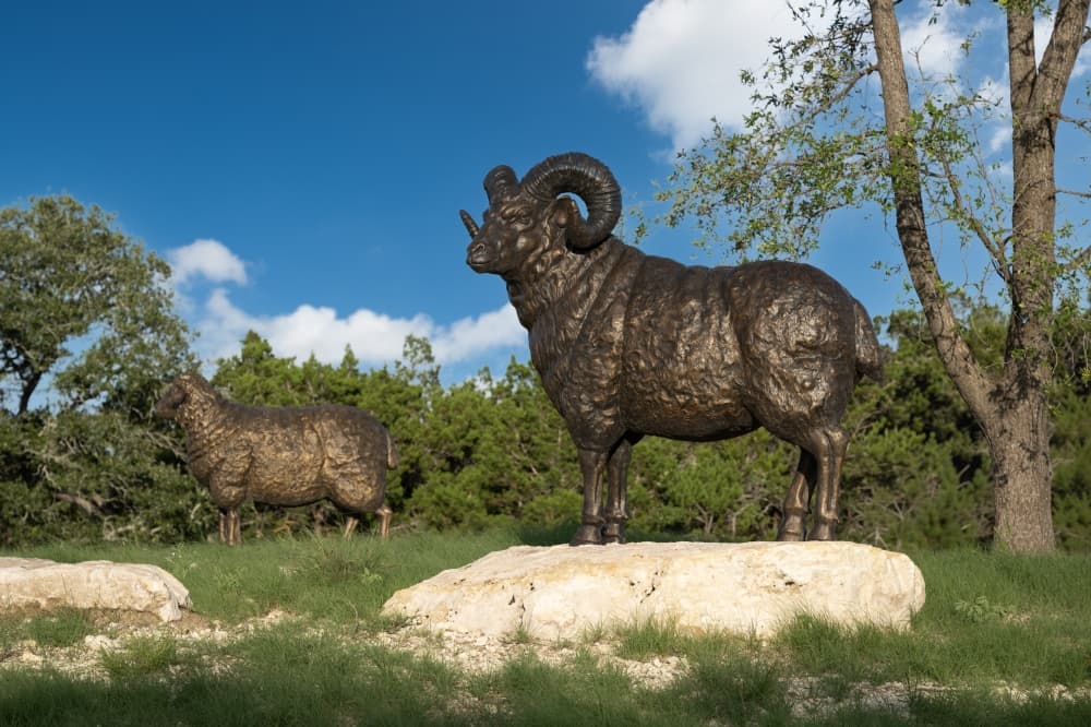 Bronze ram statue