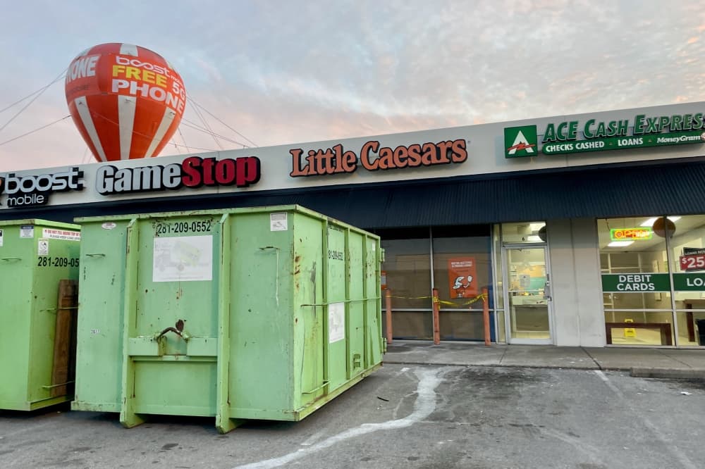 Exterior of Little Caesars at 23741 Hwy. 59, Porter while renovations were underway
