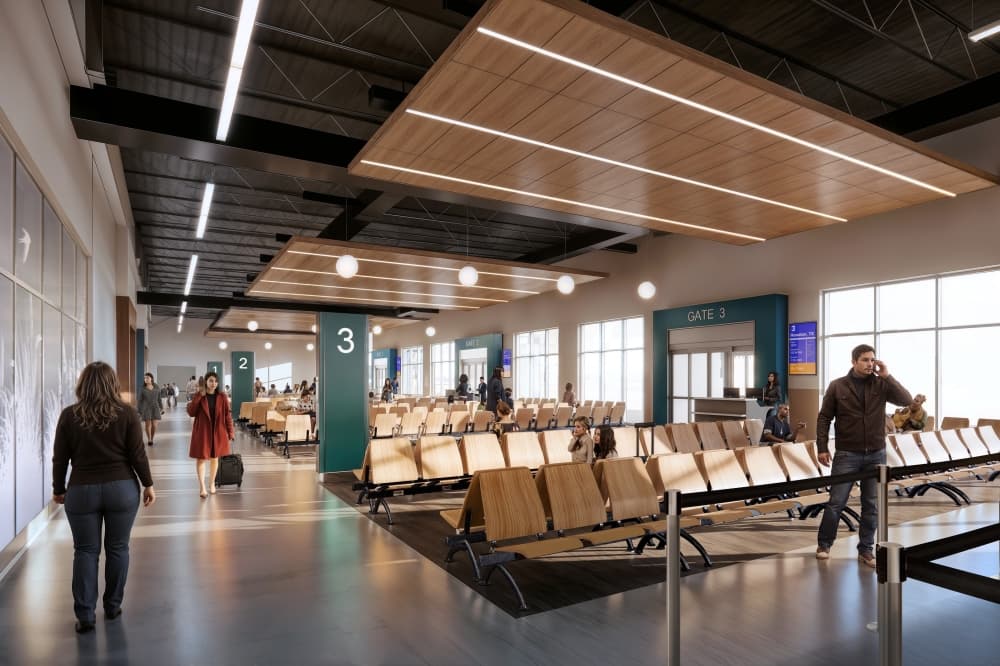 Rendering of gate 3 at the McKinney National AIrport's future commercial service terminal. 