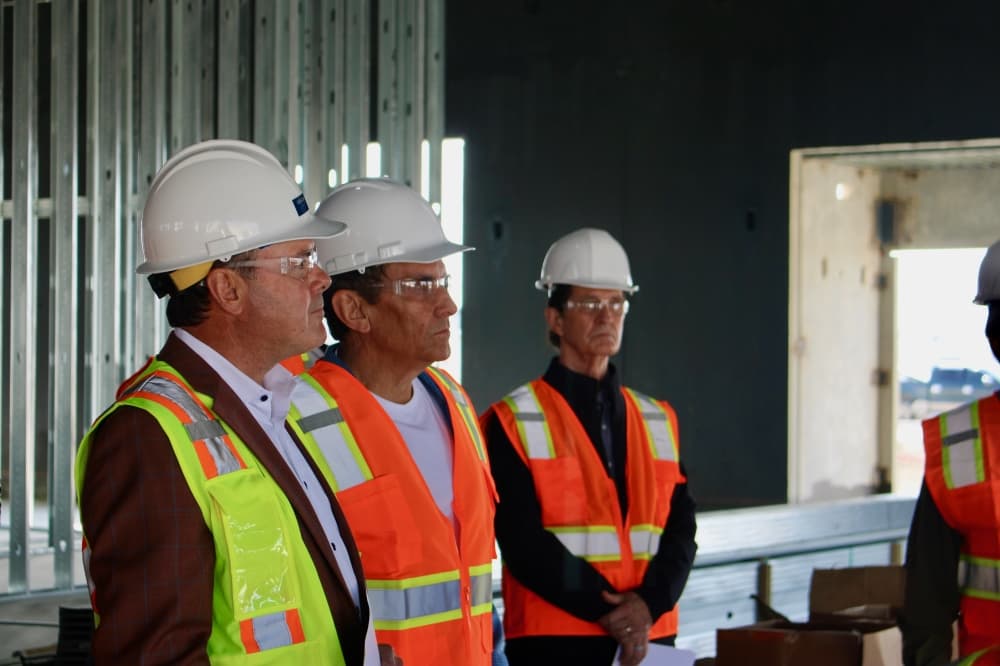 Mayor Bill Cox listens during a Feb. 26 tour of the McKinney National Airport's future commercial service terminal.