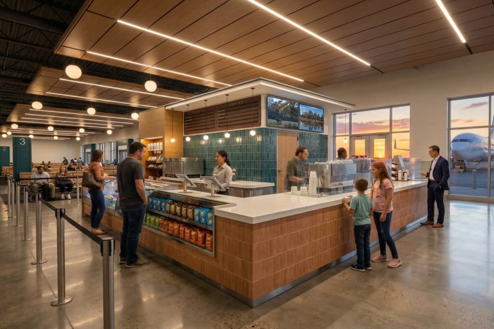 The McKinney National Airport's future commercial service terminal will include concessions.