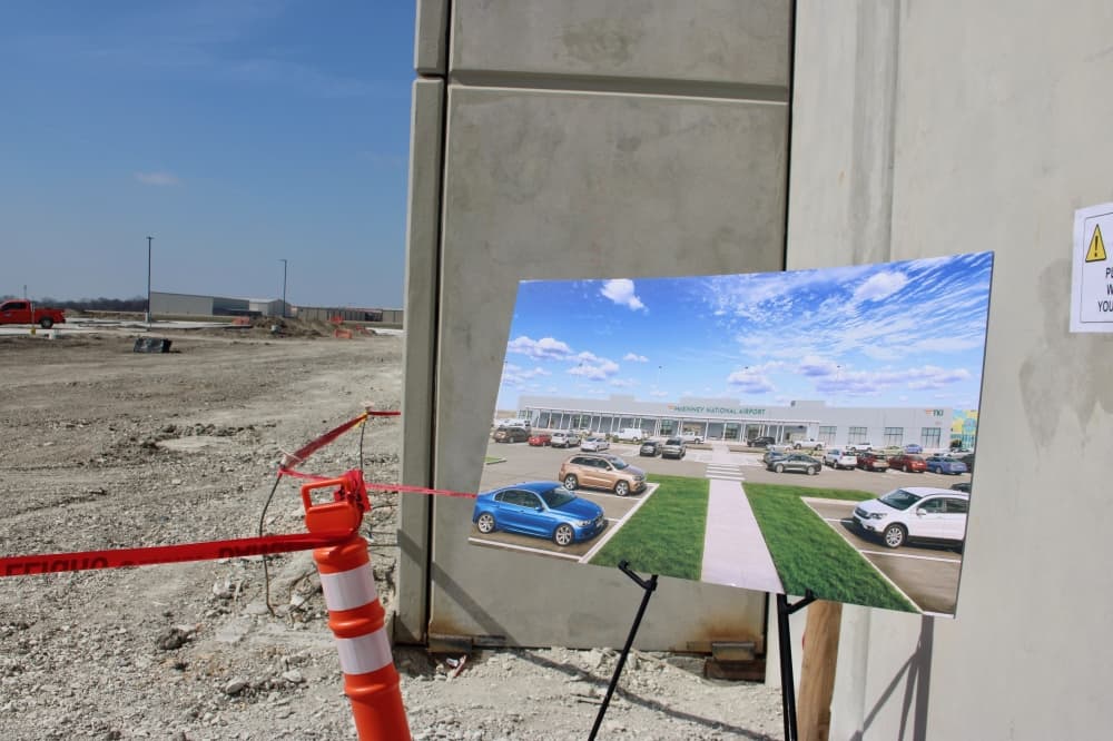 A rendering of the commercial service terminal pictured during the tour. 