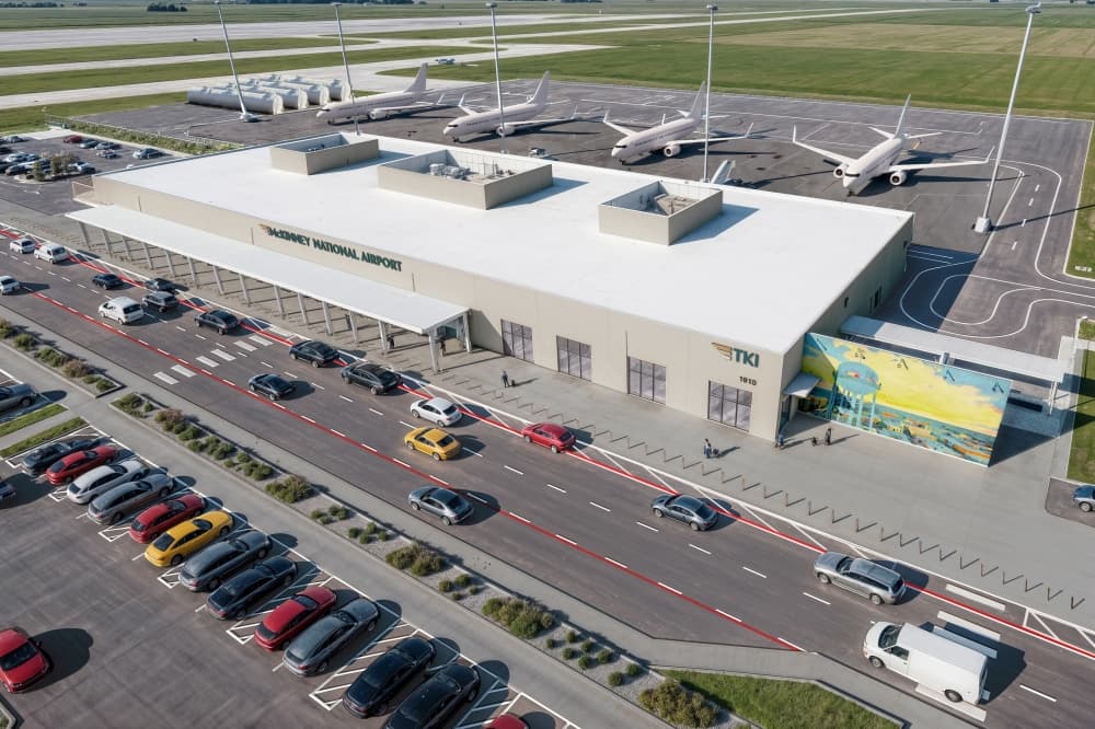 Aerial view of the airport