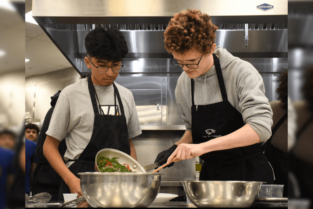 students in culinary lab