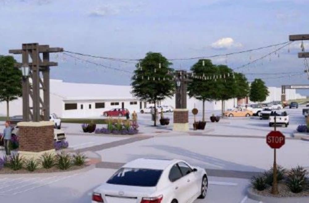 Four railroad-inspired columns are slated to be built at the intersection of Main Street and Broadway Street in downtown Prosper. (Courtesy town of Prosper)