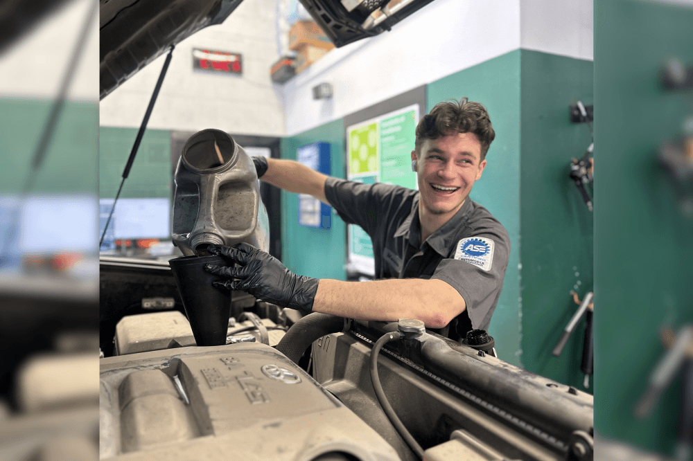 master certified technician working on car