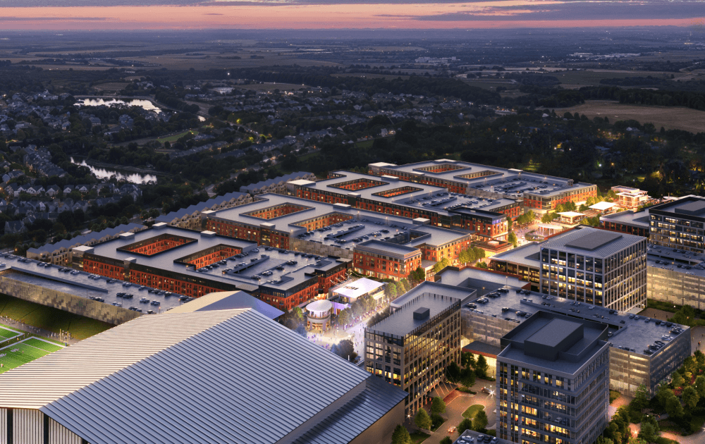 Designs released Feb. 25 show early plans for the 83-acre sports and entertainment hub located in Bridgeland. (Rendering courtesy Howard Hughes Communities)